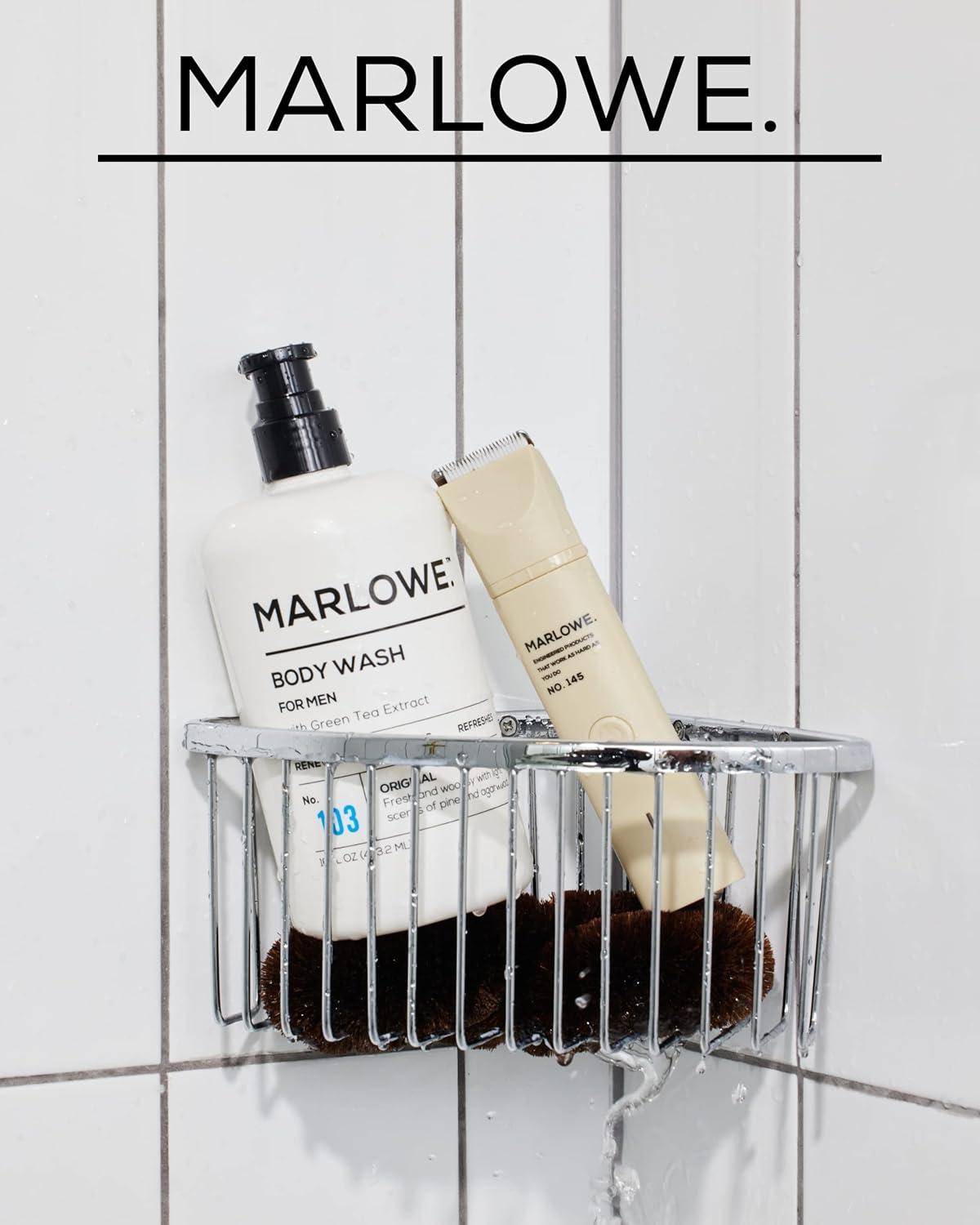 No. 145 Body Hair Trimmer for Men, Forest Black, Lightweight Waterproof Personal Groomer, Ceramic Blades, Adjustable Comb Lengths & Rechargeable Battery for Head to Toe Male Grooming